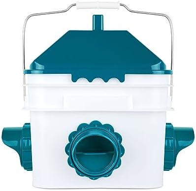 10 Pounds Chicken Feeder with 4 Ports, Rainproof Poultry Feeder for Up to 10 Adult Chickens or 15 Chicks (Patented Products)