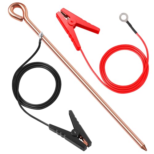 Electric Fence Wire - Grounding Rod, Connect The Energizer and Electric Fence Charger Solar Powered, Solar Electric Fence Lead Wire with Alligator Clip, for Generator Electric Fence
