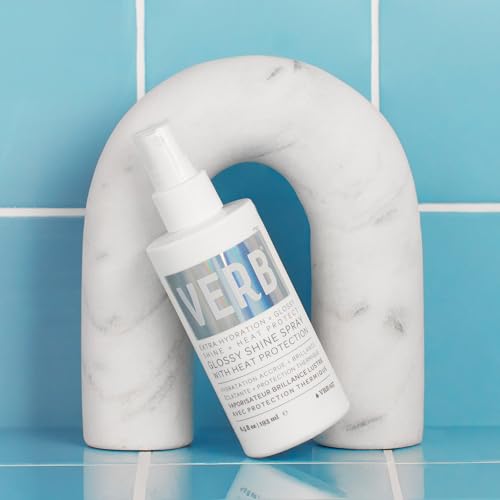 VERB Glossy Shine Spray with Heat Protection - Vegan Paraben Free Moisturizing Hair Spray without Harmful Sulfates for All Hair Types - Adds High Shine and Primes for Styling, 2oz / 60 mL