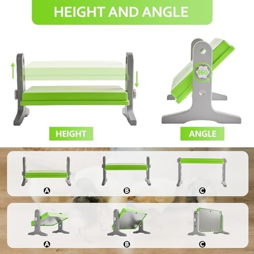 Chick Brooder (12"x8") Brooder Heater for Chicks Ducks and Birds Incubation Heating Keep Chicks Warm Newly Upgraded Temperature Adjustable Height Adjustable Chick Heating Plate - Green