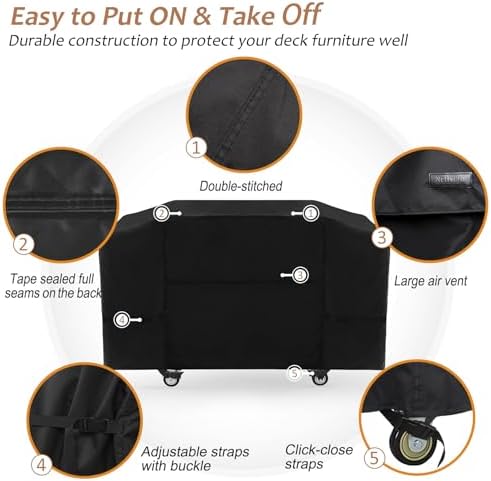 NettyPro Griddle Cover for Blackstone 28 inch Griddle Waterproof UV Resistant 2 Burner Flat Top Gas Grill Cover for Blackstone 28" Griddle Cooking Station Camping, Black