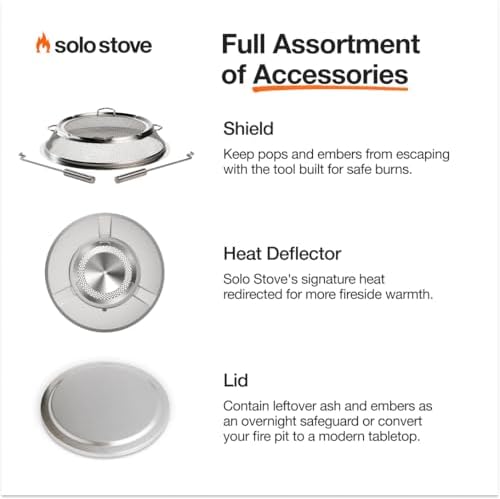 Solo Stove Yukon 2.0, 27 Inch Smokeless Fire Pit with Removable Ash Pan - Wood Burning Portable Stainless Steel Outdoor Fireplace, Stainless Steel, Ideal for 6 or More People, 38 lbs