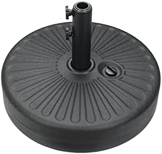 YSSOA 20" 50lbs Capacity Fillable Umbrella Round Base Heavy Duty Market Stand for Outdoor Lawn, Patio, Deck, Poolside, Black