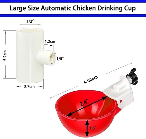 Complete Set Pipeline Automatic Chicken Watering System, 1/2" PVC Tee Fittings & PVC Pipe & Garden Hose, Chicken Water Cups, Poultry Waterer, Automatic Chicken Waterer, Chicken Nipple Waterer