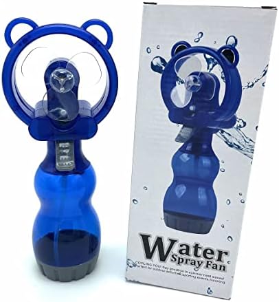 Water Misting Fan Portable Handheld Spray Fans Battery Operated for Outdoor Cooling- Set of 3 (Blue/Green/Yellow)