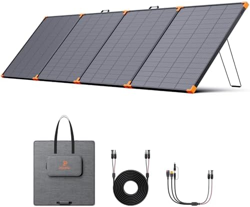N-Type 16BB 450W Portable Solar Panel,Road Trip Essentials,38V Foldable Solar Charger for Power Station, 25% High Efficiency IP68 Waterproof 4 Reinforced Kickstands for Camping RV Hurricane