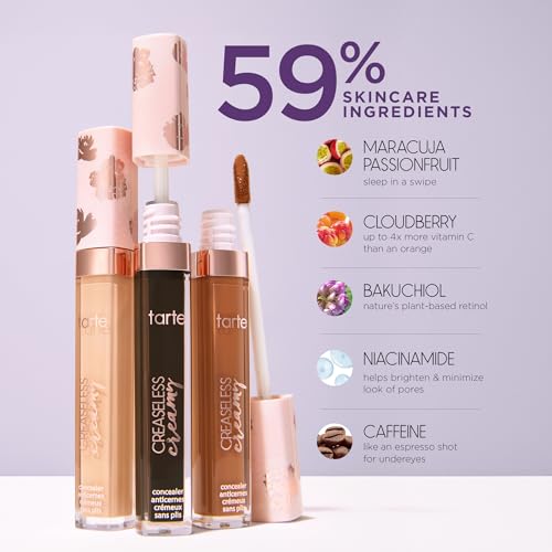 tarte creaseless creamy full-coverage concealer - 53N deep neutral (deep skin with a balance of warm & cool undertones) - full size