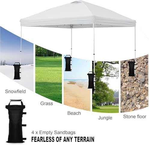 4/6/8 Pack SANWAY Sand Bags for Canopy Weights - (Unfilled) Sand Bags for Canopy Legs-Sandbags for Pop up Canopy-Portable and Durable to Secure Tents, Canopies, and Umbrellas at Outdoor Events