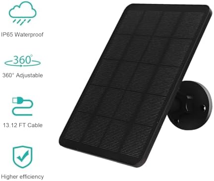 Solar Panel for Blink Camera, 4W Solar Panel Compatible with Blink Outdoor 3 (3rd Gen), XT XT2 Camera, Solar Charger for Camera Outdoor with Adjustable Mount, 13.12ft Charge Cable, IP65 Waterproof