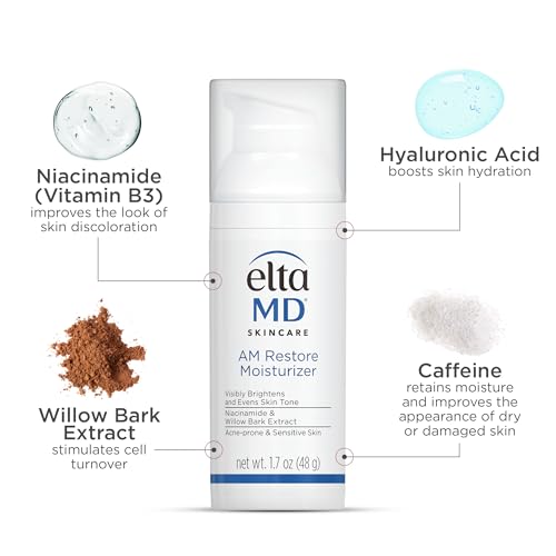 Bundle of EltaMD UV Clear Face Sunscreen SPF 46 + EltaMD AM Restore Face Moisturizer