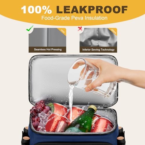 Cooler Backpack - 40 Cans Insulated Backpack Cooler for Men & Women, Portable 2 Leak Proof Compartments Coolers Bag for Picnic, Lunch, Hiking, BBQ Camping and Beach - MIYCOO