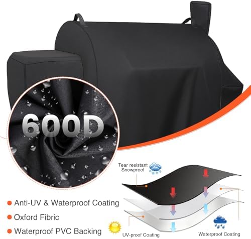 QuliMetal Grill Cover for Pit Boss Competition Series 1600, Pro Series 1600 Elite Wood Pellet Grill, PB1600CS, PB1600PS2, PB1600PSE, 600D Heavy Duty Waterproof Fade Resistant Pit Boss 1600 Grill Cover