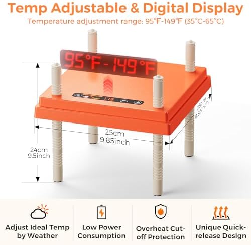 10" x 10" Chick Brooder Heating Plate with Adjustable Temperature and Height, Holds 15 Young Chickens