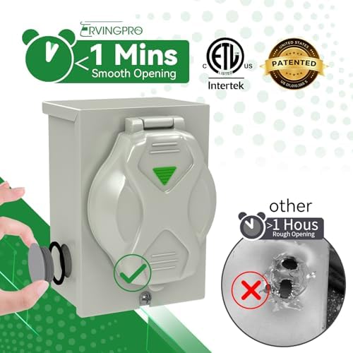 50 Amp Generator Cord 25FT and Power Inlet Box Combo Kit - Pre-Drilled, Waterproof, NEMA 14-50P to SS2-50R, ETL Listed
