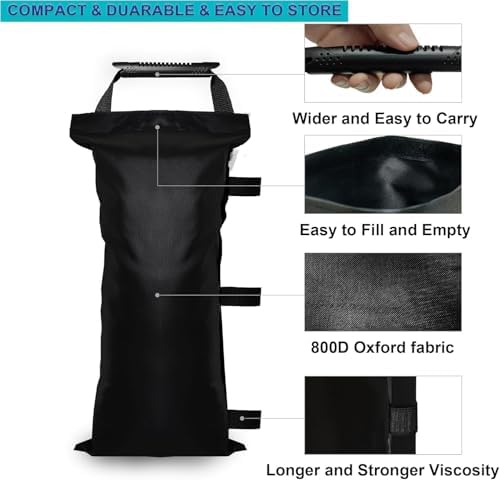 4/6/8 Pack SANWAY Sand Bags for Canopy Weights - (Unfilled) Sand Bags for Canopy Legs-Sandbags for Pop up Canopy-Portable and Durable to Secure Tents, Canopies, and Umbrellas at Outdoor Events