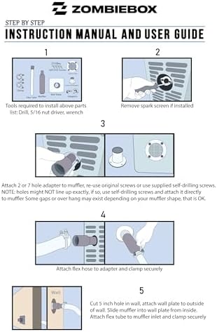 Generator Exhaust Extension Silencer Kit with Insulated Through-Wall Mounting Plate - Includes 3 Adapters - Fits All portable Generators