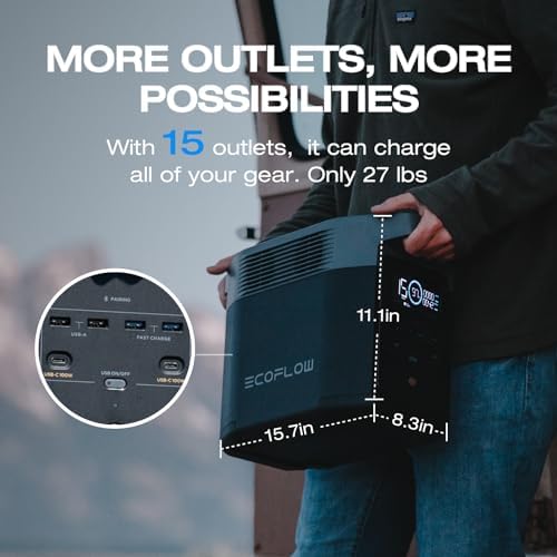 EF ECOFLOW Solar Generator DELTA2 with 220W Solar Panel, LFP(LiFePO4) Battery, Fast Charging, Portable Power Station for Home Backup Power, Camping & RVs