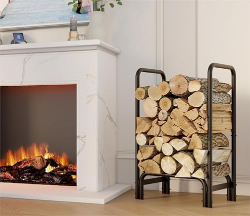 Fire Beauty Firewood Rack Log Holder,Log Storage Holder,Storage Rack,Firewood Stacker for Fireplace Indoor Outdoor(Small)