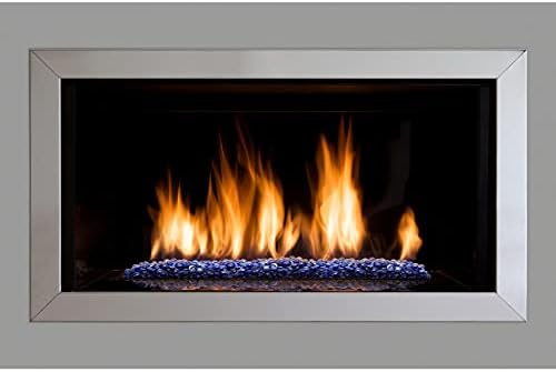 Stanbroil 10-Pound Fire Glass Beads - 1/2 inch Luster Fire Glass Drops for Fireplace Fire Pit | Gas Log Sets | Landscaping | Fish Tank, Royal Cobalt Blue Luster