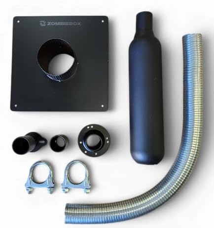 Generator Exhaust Extension Silencer Kit with Insulated Through-Wall Mounting Plate - Includes 3 Adapters - Fits All portable Generators