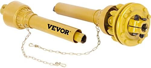 VEVOR PTO Shaft, 1-3/8" PTO Drive Shaft, 6 Spline Both Ends PTO Driveline Shaft, Series 4 Tractor PTO Shaft, 31.5"-41" Brush Hog PTO Shaft, Yellow PTO Shaft w/Slip Clutch for Bush Hog/Finish Mower
