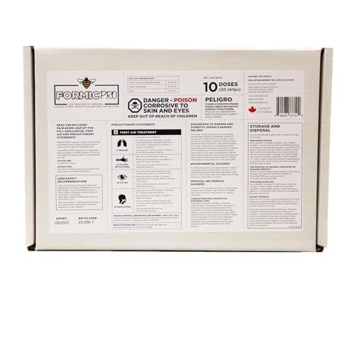 Mann Lake Formic Pro Varroa Mite Treatment, Bee Colony Mite Control, Combat Varroosis, Extended Shelf Life, Residue-Free, Eco-Friendly Formula,10-Dose