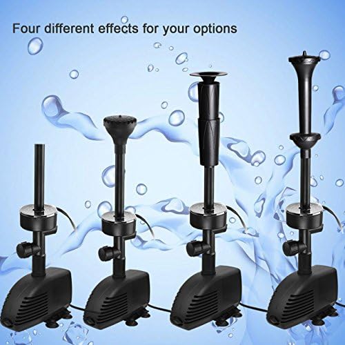 660GPH Submersible Pump Pond Fountain with Inside Filter and RGB Colorful LED Light, Multiple Water Fountain Spray Nozzles Kit for Garden PondIndoor and Outdoor Landscape