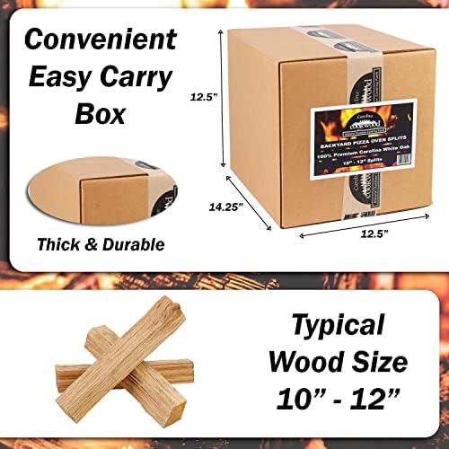 Pizza Oven Wood 12 Inch Naturally Cured White Oak Splits Cooking Wood for Free Standing Ovens 1650 Cubic Inches
