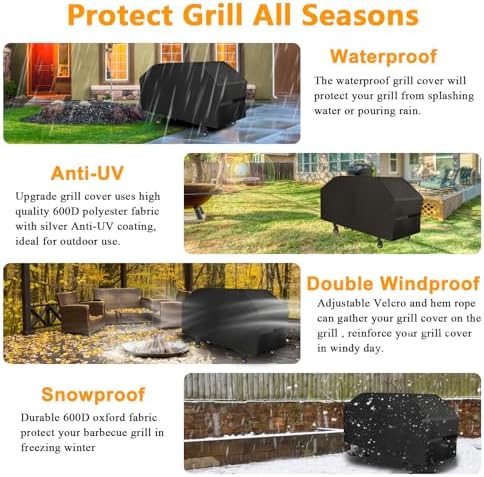 Griddle Cover 600D Heavy Duty for Blackstone Griddle Cover Flat Top Grill Cover Blackstone Cover Accessories BBQ Gas Grill Cover Waterproof Windproof Weather