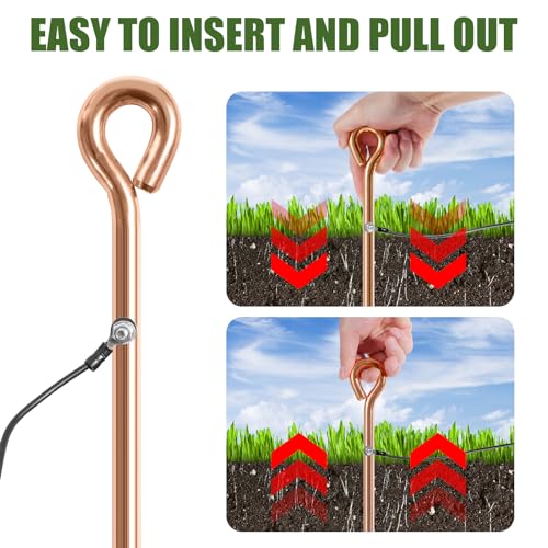 Electric Fence Wire - Grounding Rod, Connect The Energizer and Electric Fence Charger Solar Powered, Solar Electric Fence Lead Wire with Alligator Clip, for Generator Electric Fence