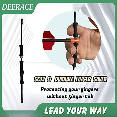 DEERACE Traditional Recurve Bow String and Bowstring Finger Savers Set, Dacron Bow String with Finger Guards (AMO 60” (Actual Length 56”), 16 Strands (Recommended for up to 65 lbs))