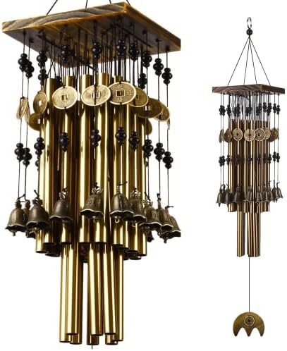 Wind Chimes for Outside, 30"Memorial Wind Chimes with 24 Copper Tubes and 16 Copper Bell for Garden,Patio,Window Wind Chime Hanging Decoration,Bronze Memorial Sympathy Wind Chime Gifts for Mom