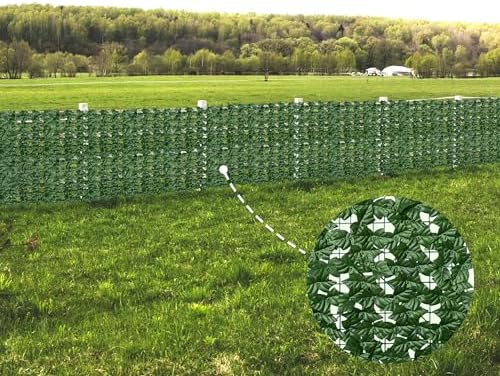 Artificial Ivy Privacy Fence Wall Screen,40X160 in UV-Anti Faux Greenery Backdrop Ivy Vine Leaf Hedges Fence Panels for Patio, Balcony, Garden, Backyard Indoor Outdoor Green Wall Decor