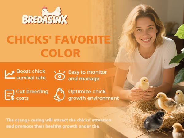 Brooder Plate with Adjustable Temperature & Height,10" x 10" Chick Heat Plate (Orange)