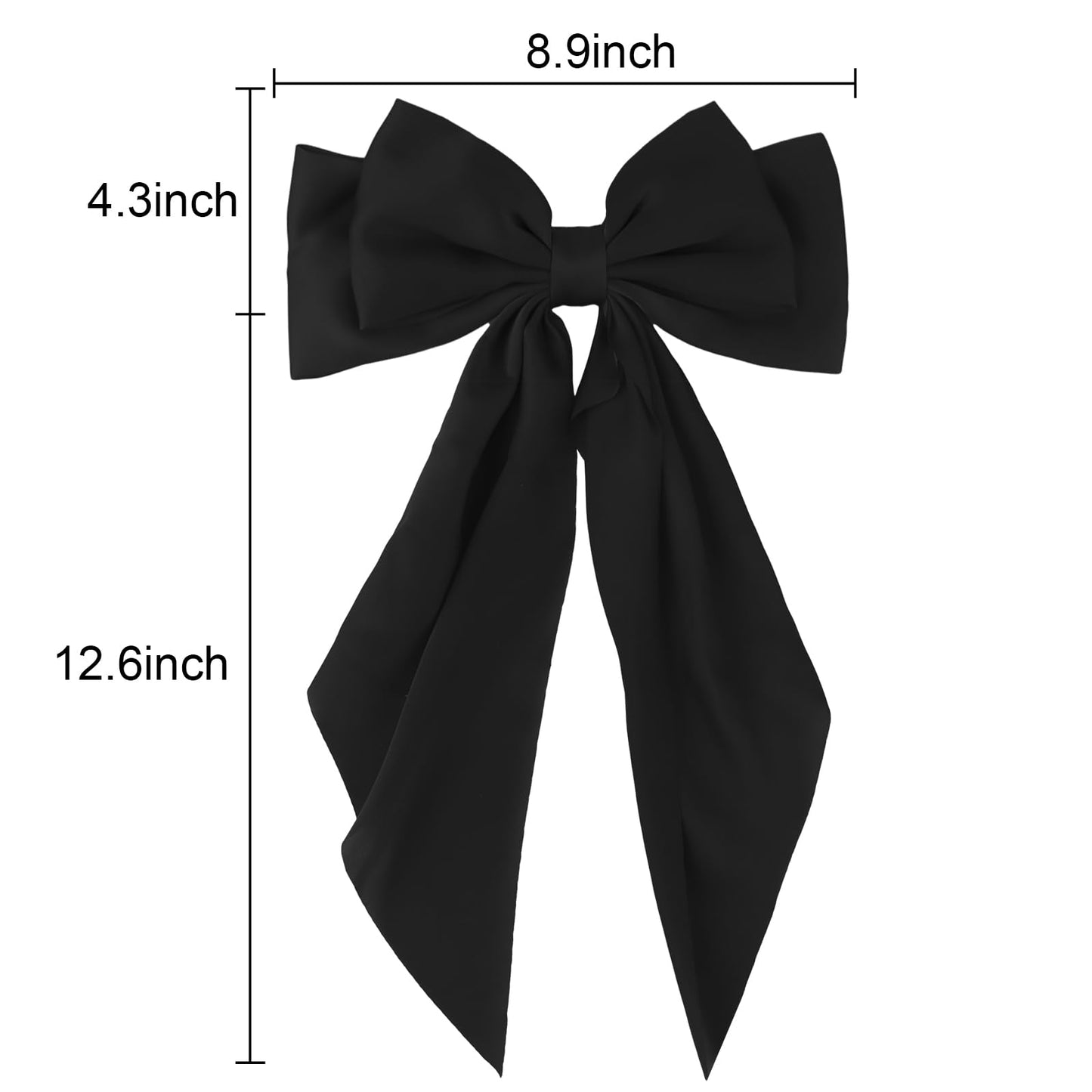 Canitor Hair Bows for Women Silky Satin Hair Ribbon Hair Barrettes Clip Oversized Long Tail Hair Bows Cute Aesthetic Coquette Hair Accessories Preppy Teen Girl Gifts Trendy Stuff Things