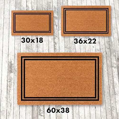 COCO MATS 'N MORE Coir Personalized Doormat Monogrammed, USA (22” x 36”, Black) Vinyl Backing | Durable Outdoor Door Mat for Home Entrance | Keeps Homes Clean (Double Bordered)
