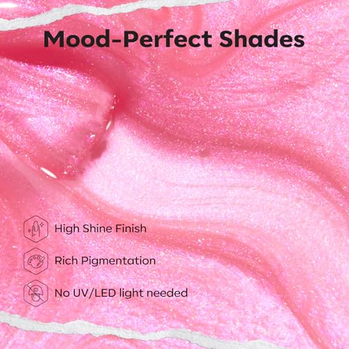 modelones Jelly Nude Nail Polish, 15 ml Jelly Natural Pink Translucent Color Quick Dry Nail Lacquer Strengthener Long Last Shine Fingernail Toe Nail Art DIY Home Travel Manicure Gift for Women Girls