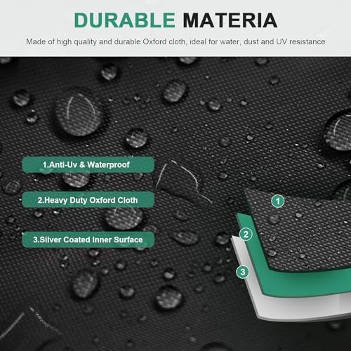 177 Gallon Outdoor Cushion Storage Bag 68 inch Extra Large Patio Furniture Cushion Storage Bag Waterproof Garden Cushion Storage Covers with Zipper and Handles Black (1 Pack, 68"L x 30"W x 20"H)