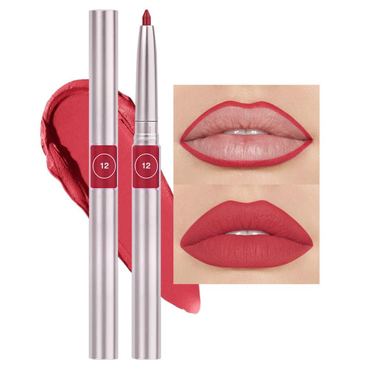 FeiCuiYun Retractable Lipliner Pencil Waterproof Makeup for Lip Liner and Eye Liner, Smooth and Creamy, Long Lasting Matte Finish, Vegan Beauty, Matte Velvet Pigmented Lip Liner (12#Bean Paste, 1)