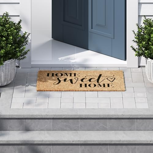 Barnyard Designs Doormat Welcome Mat for Outdoors, Large Front Door Entrance Mat, 30x17, Brown (Home Sweet Home)