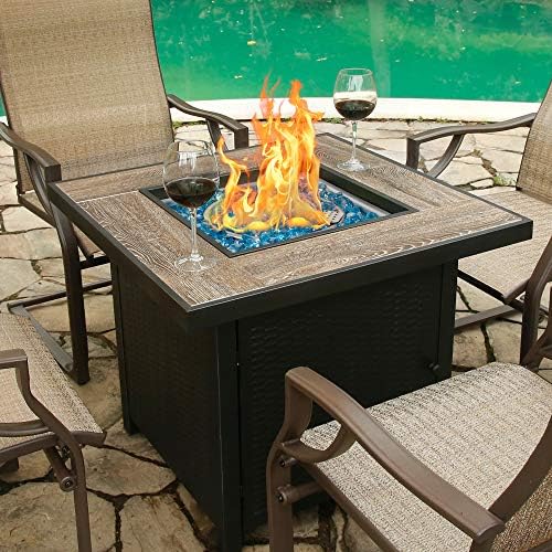 BALI OUTDOORS 50000 BTU Propane Fire Pit for Outdoor, 30 in Fire Pit Table Outdoor, Square Firepits for Outside Backyard, Patio