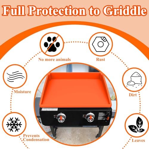 BANGIE Griddle Cover Mat for Blackstone 22 Inch Griddle Accessories | Full Wrap-Around Protection Silicone Mat for Griddle | Food Grade Silicone Grill Mat | ORANGE