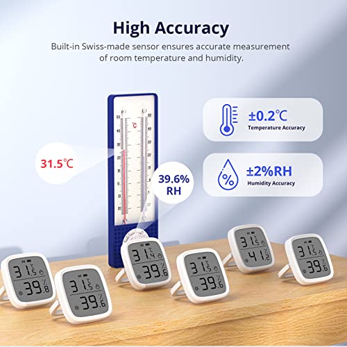 SONOFF Zigbee Indoor Temperature Humidity Sensor, SNZB-02D LCD Wireless Smart Thermometer Hygrometer, Compatible with Alexa & Google Home for Remote Monitoring and Home Automation, 2-Pack