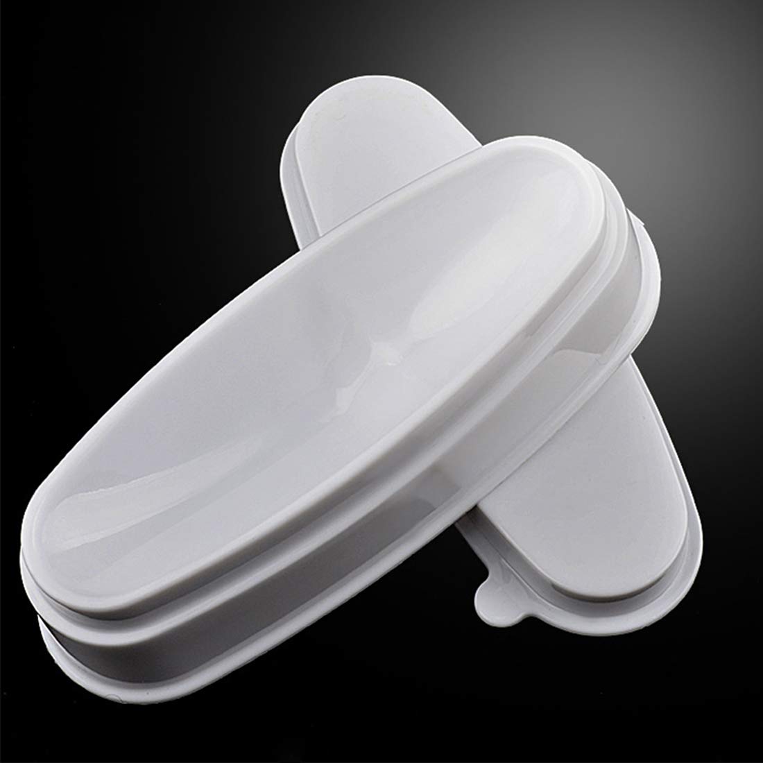 ABS Durable Easy French Dip Tray Dipping Powder Container Dual Use for Short Extended Nails Molding for White Pink Smile Line Pack of 1, HJ-NAT117