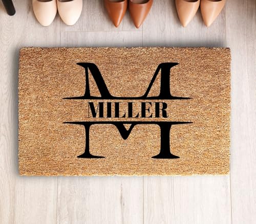 Personalized Door Mat with Monogram - Custom Doormat with Anti-Slip Backing - 3 Size Options - Family Doormat Custom Door Mats for Front Door Front Door Mat for Outdoor Decor