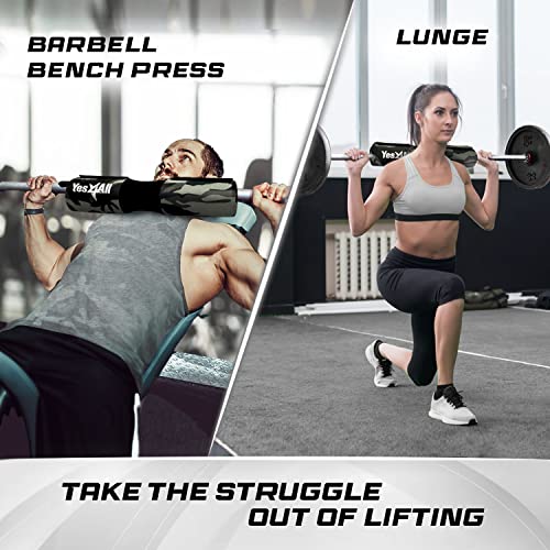 Yes4All Ergonomic Foam Bar Pad - Olympic Barbell Squat Pad - Neck Pad for Squats, Hip Thrusts - Weight Lifting Bar Pad