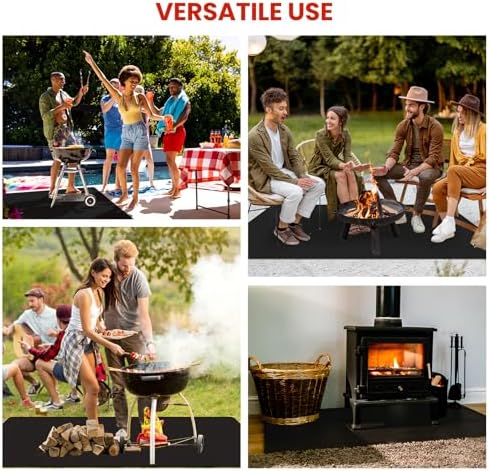 89.5 x 49.5 Inch Large Under Grill Mats for Outdoor Grill, Double-Sided Fireproof Oil-Proof BBQ Mat, Protector Mat for Deck, Patio and Lawn