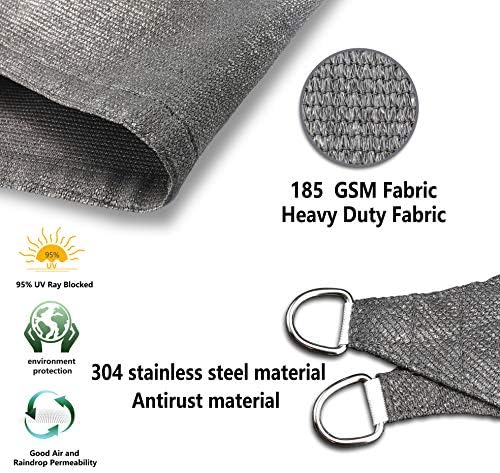 Tronssien Triangle 16'x16'x23' Sun Shade Sail, 95% UV Blockage Canopy Awning for Outdoor Patio and Garden, Yard Activities