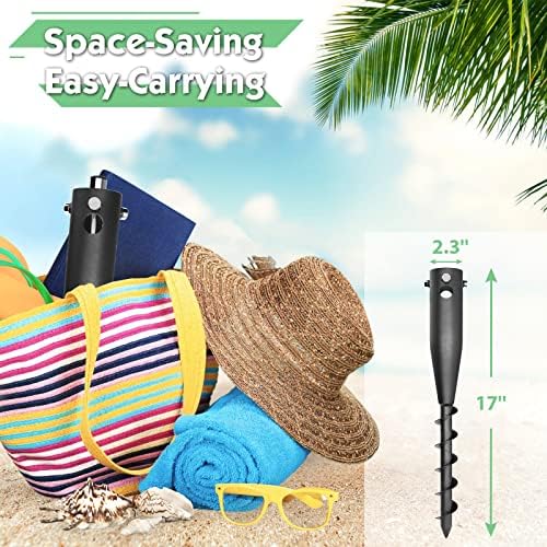 DEROFIT Portable Umbrella Base: Heavy Duty Sand Anchor for Umbrella, Flag, Christmas Tree, Fishing Rod - For Patio, Beach and Outdoor Use