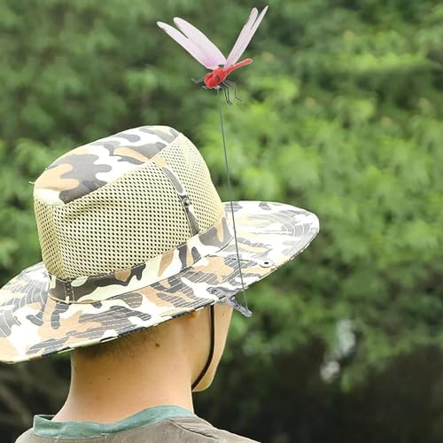 12 Pack Dragonfly Clip,3D Dragonfly Garden Stakes Decor,Fly Deterrent,Dragonfly Humming Bird Stakes,Deer and Horse,Bird and Fly Scare Devices for Indoor Outdoor Garden